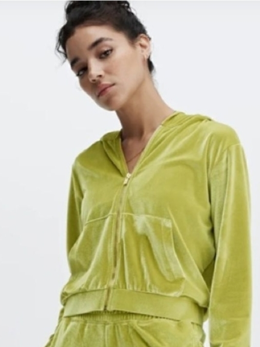 Fabletics Bright Lime Velour Zip Up Hoodie 3X (7808)